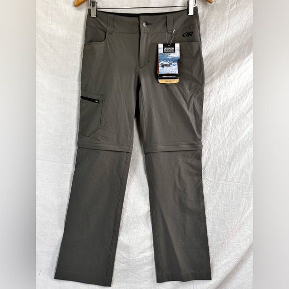 Outdoor Research OR Ferrosi Convertible Pants Womens 4 Pewter Grey Hiking New - Picture 1 of 16
